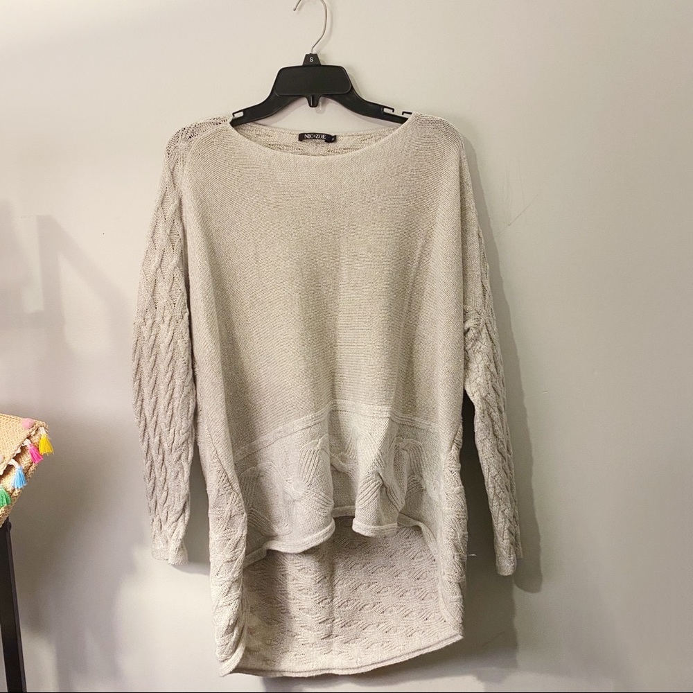 NIC+ZOE | Grey Knit High Low Sweater